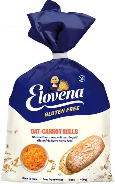 Elovena Gluteenittomat kaura-porkkanasämpylät