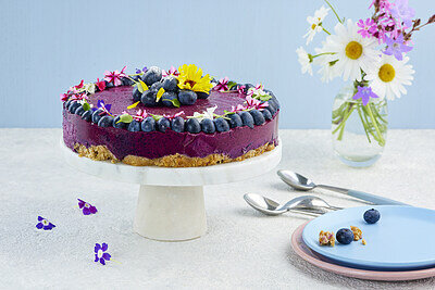 Mustikkahyytelökakku kauraruokamoussella