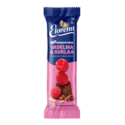 Elovena Iso kaurapatukka Vadelma & suklaa