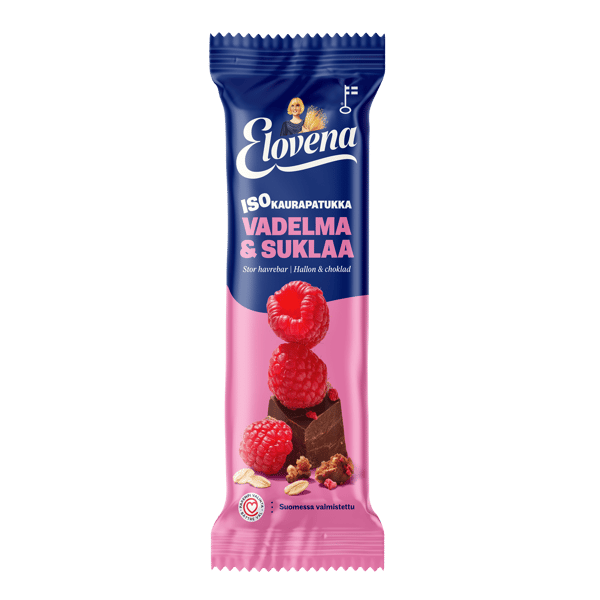 Elovena Iso kaurapatukka Vadelma & suklaa