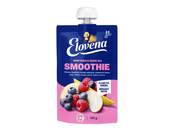 Elovena Smoothie Mustikka & vadelma