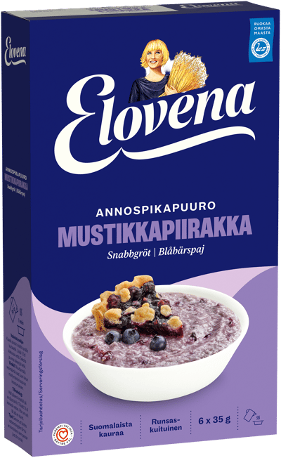 Elovena Annospikapuuro Mustikkapiirakka
