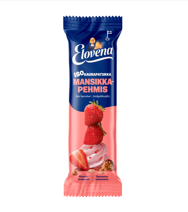 Elovena Iso kaurapatukka Mansikkapehmis