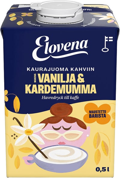 Elovena Kaurajuoma kahviin Vanilja & Kardemumma