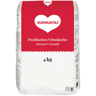 Sunnuntai Puolikarkea Vehnäjauho 4kg