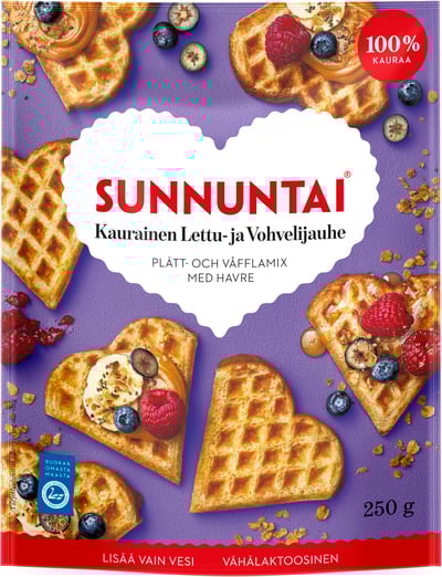 Sunnuntai Lettu- ja Vohvelijauhe 100% kauraa